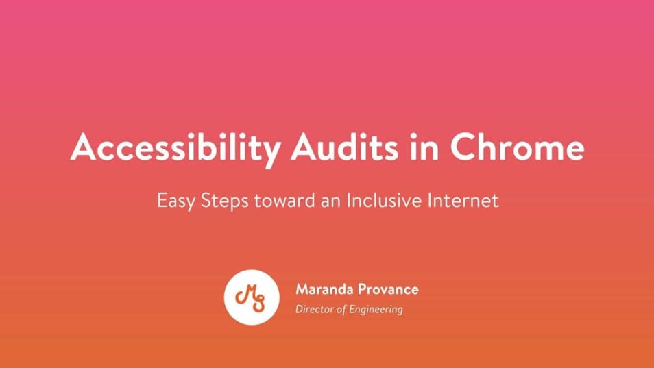 A screenshot from Maranda's accessibility presentation