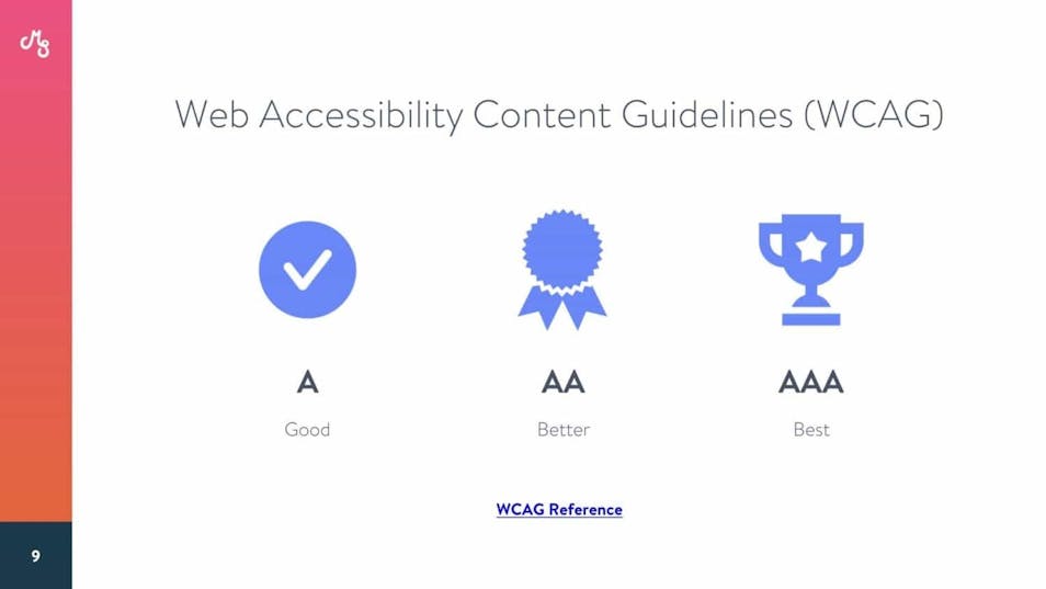 A screenshot from Maranda's accessibility presentatio