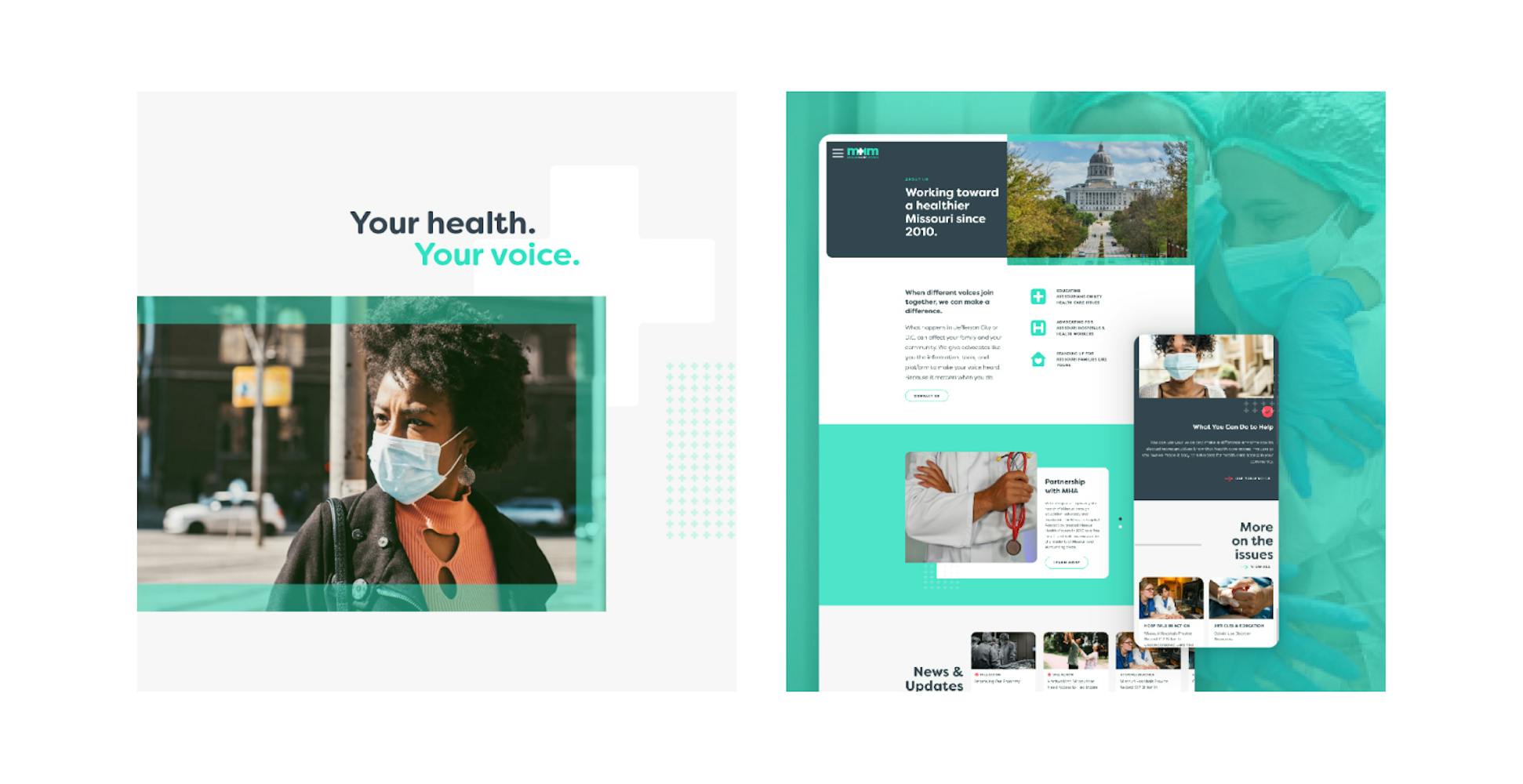 Design elements from the Missouri Health Matters website